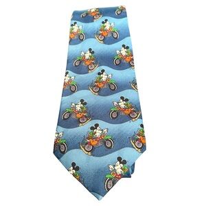 Mickey Unlimited Tie -‎ Mickey Mouse Motorcycle 100% Polyester Made in Korea